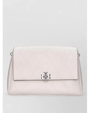 Tory Burch Leather Clutch Bag - Natural