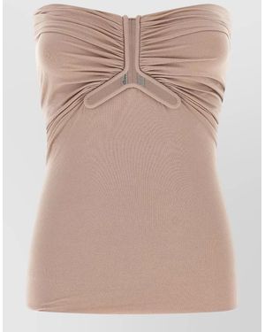 Rick Owens Alannah Strapless Ruched Elasticated Top - Natural