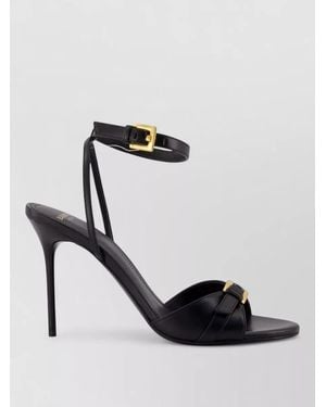 Balmain Leather Anthem Sandals - Black