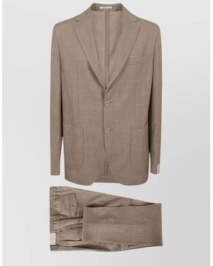 Eleventy Tailored Jacket Single Vent Notch Lapel - Natural