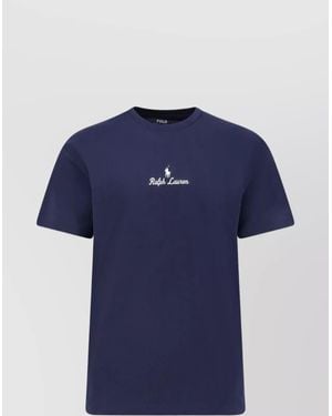 Polo Ralph Lauren Ribbed Crew-Neck Cotton T-Shirt - Blue