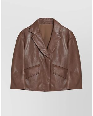 レザージャケット・コート BRUNELLO CUCINELLI RED LEATHER JACKET Brunello Cucinelli Leather flap-pocket Jacket | Red