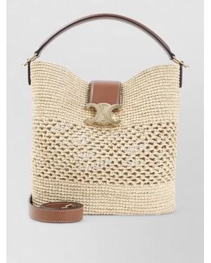 Celine Raffia Bucket Bag - Natural