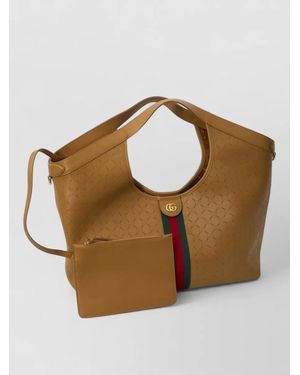 Gucci Giglio Large Leather Tote Bag - Brown