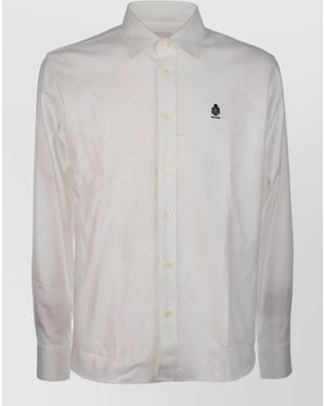 Prada Long Sleeve Shirt Straight Cut Button Cuffs - Grey