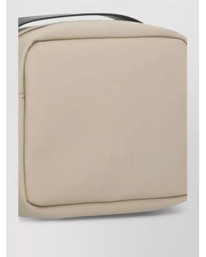 Rains Structured Box Shoulder Bag Adjustable Strap - Natural