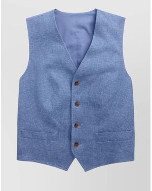 Ralph Lauren V-Neck Gilet With Adjustable Back Strap - Blue