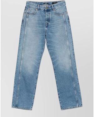 Balmain High Waist Wide Leg Casual Denim Jeans - Blue