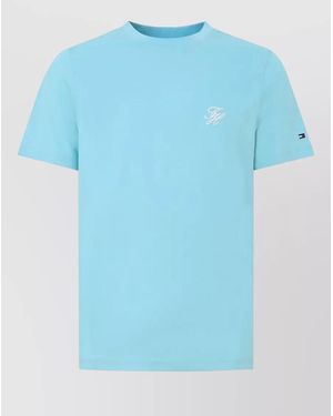 Tommy Hilfiger Script Monogram Swimshop Logo Crew Neck T-Shirt - Blue