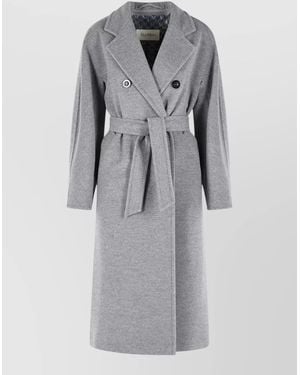Max Mara Madame Virgin Wool Cashmere Long Coat - Gray