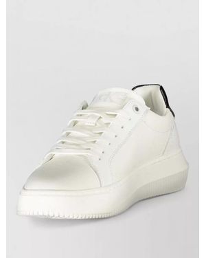 Calvin Klein Leather Lace-Up Sneakers - White