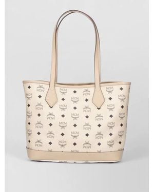 MCM Large Shoulder Shopper Bag Dual Handles - Natural