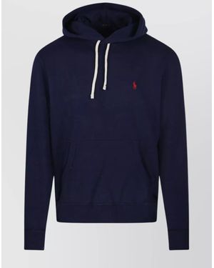 Ralph Lauren Hooded Sweatshirt With Drawstring Kangaroo Pocket - Blue