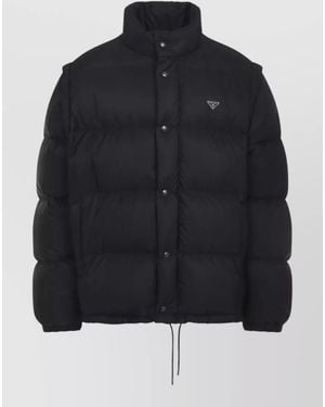 Prada Padded Jacket High Collar Elasticated Cuffs - Blue