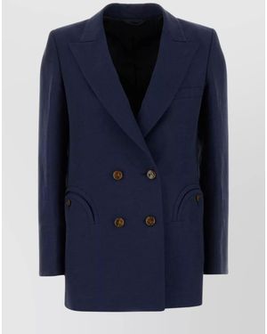 Blazé Milano Linen Silk Blazer - Blue