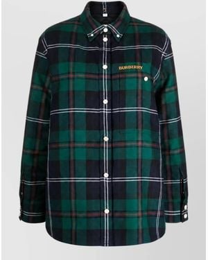 Burberry Wool Fitted Jacket - Green