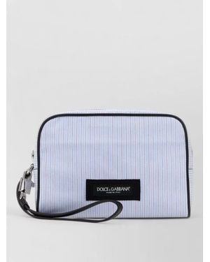 Dolce & Gabbana Striped Cotton Clutch Bag - Metallic