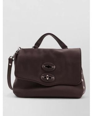 Zanellato Baby Leather Crossbody Bag Metal Hardware - Brown