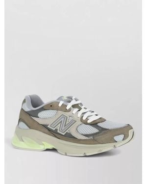 New Balance Low Top Trainers Contrast Sole Mesh Panels - Multicolour