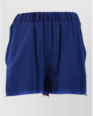 MSGM Relaxed Fit Shorts Side Stripe Detail - Blue