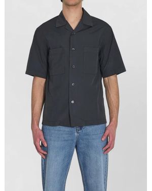 Barena Cotton Camp Collar Short-Sleeve Shirt - Blue