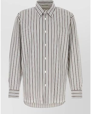 Dries Van Noten Croom Poplin Shirt Striped Regular Fit - White