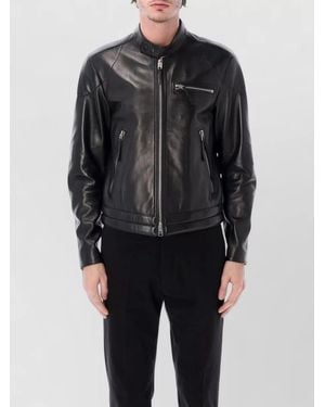 Tom Ford Leather Slim-Fit Biker Jacket - Black