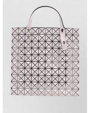 Issey Miyake Shoulder Bag Geometric Pattern Top Handles - Grey