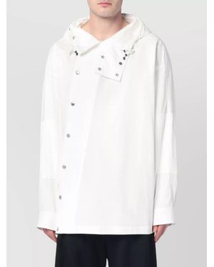 Dries Van Noten Cotton Shirt With Asymmetric Design And Hood - White