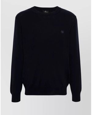 Etro Crew Neck Knitwear Sweater - Blue