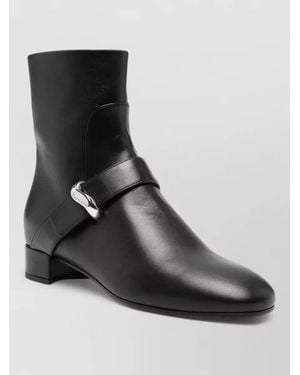 Emporio Armani Leather Ankle Boots - Black