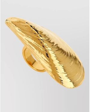 ARMARIUM Mussel Shell Ring Sculptural Textured Design - Metallic
