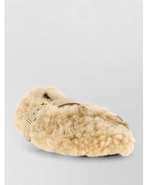 Marni Shearling Ballet Flats - Natural