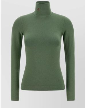 Perfect Moment Thermal Long Sleeve Turtleneck Top - Green