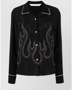 Palm Angels Crystal-Embellished Shirt - Black