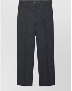 Prada High Waist Straight Leg Tailored Suit Pants - Blue