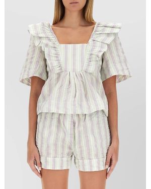 Ganni Ruffled Blouse - White
