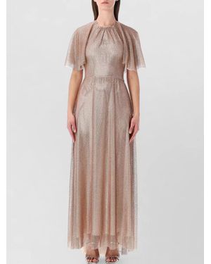 Alberta Ferretti Sequined Cape-Sleeve Maxi Dress - Multicolor