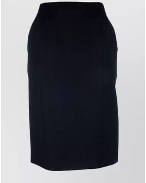 Balenciaga Wool High-Rise Midi Pencil Skirt - Blue