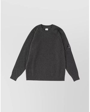 C.P. Company Raglan Sleeve Crew Neck Knitwear - Black