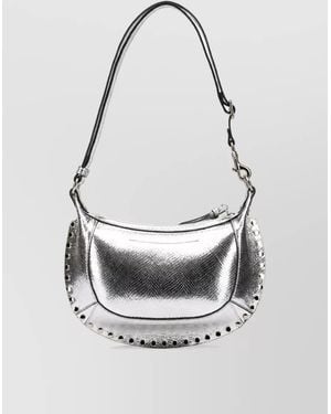 Isabel Marant Oskan Moon Small Leather Clutch Bag - White