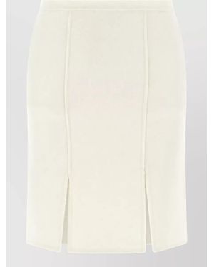 Loulou de Saison Cashmere Wool Pencil Skirt - Natural
