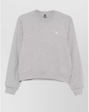 adidas By Stella McCartney Cotton Logo Print Crew Neck Sweatshirt - Grey