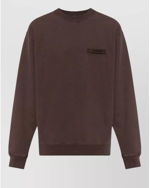 Jacquemus Long Sleeve Crew Neck Regular Fit Top - Brown