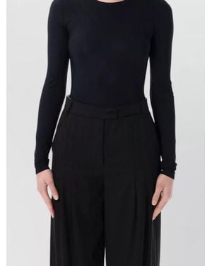 MM6 by Maison Margiela Body Logo Stretch Jersey Long Sleeves - Black