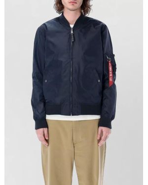 Alpha Industries Slim Fit Nylon Flight Jacket Coat - Blue