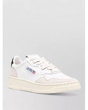 Autry Leather Low-Top Lace-Up Trainers - Natural