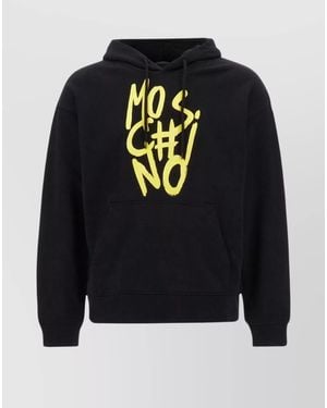 Moschino Cotton Logo Print Hoodie - Blue