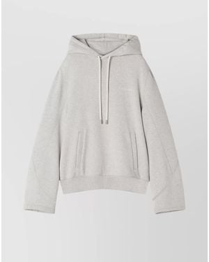 Lanvin Cashmere Blend Straight Fit Hoodie - Grey