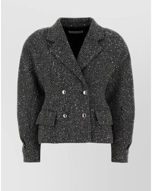 Alessandra Rich Tweed Blazer - Black